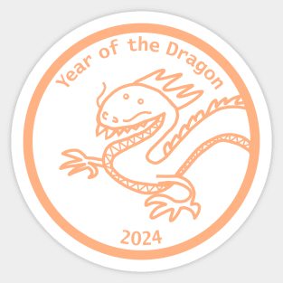 Year of the Dragon Peach Fuzz 2024 Portrait Sticker